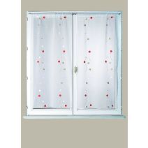 Vitrage droit à la paire Orion 60x120cm rouge ivoire 027 - ROCLE